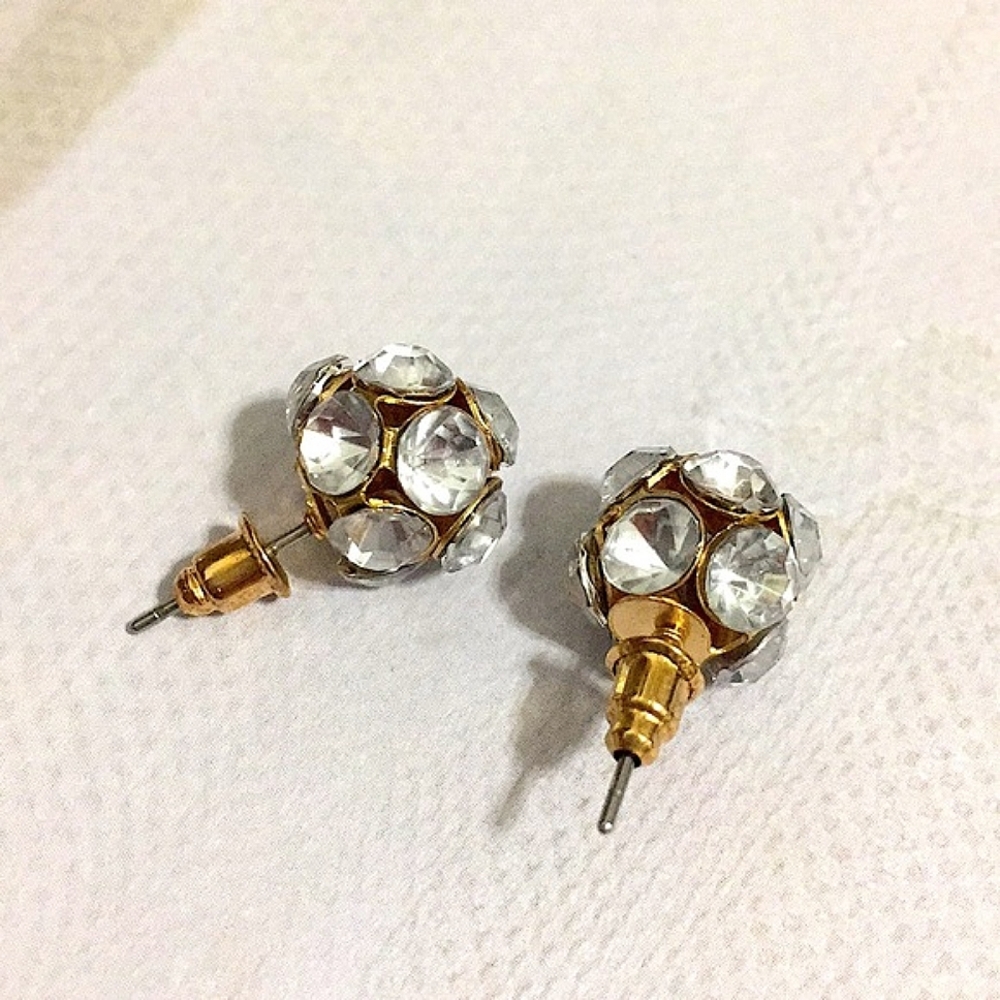 Rhinestone cluster earrings